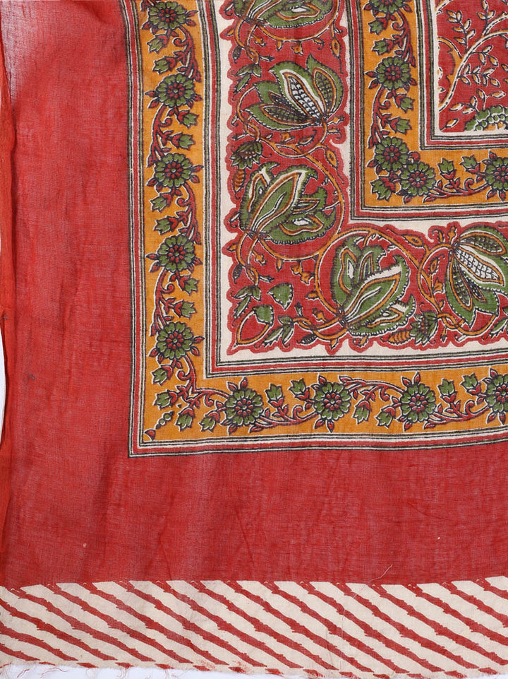 Printed Cotton Blend Unstitched Suit With Dupatta