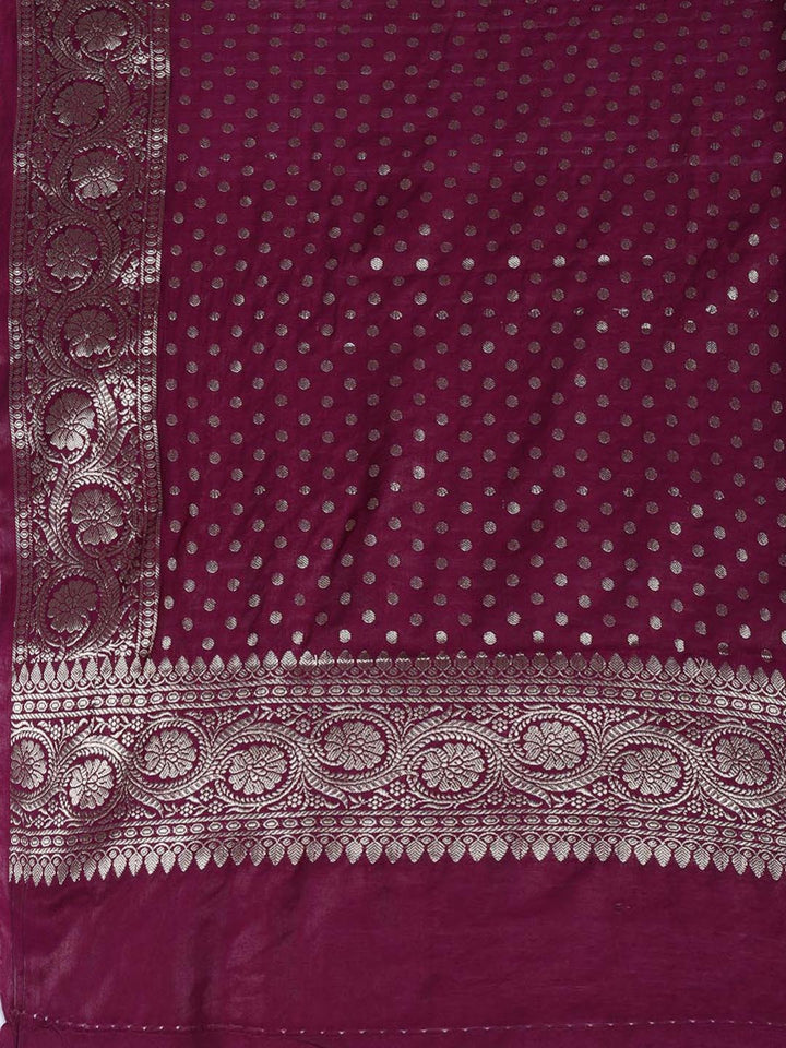 Floral Woven Chanderi Unstitched Suit With Dupatta
