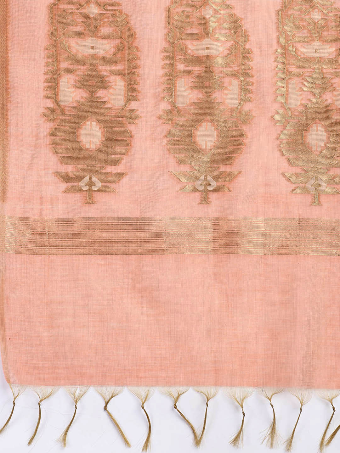 Jamdani Work Chanderi Unstitched Suit Piece With Dupatta