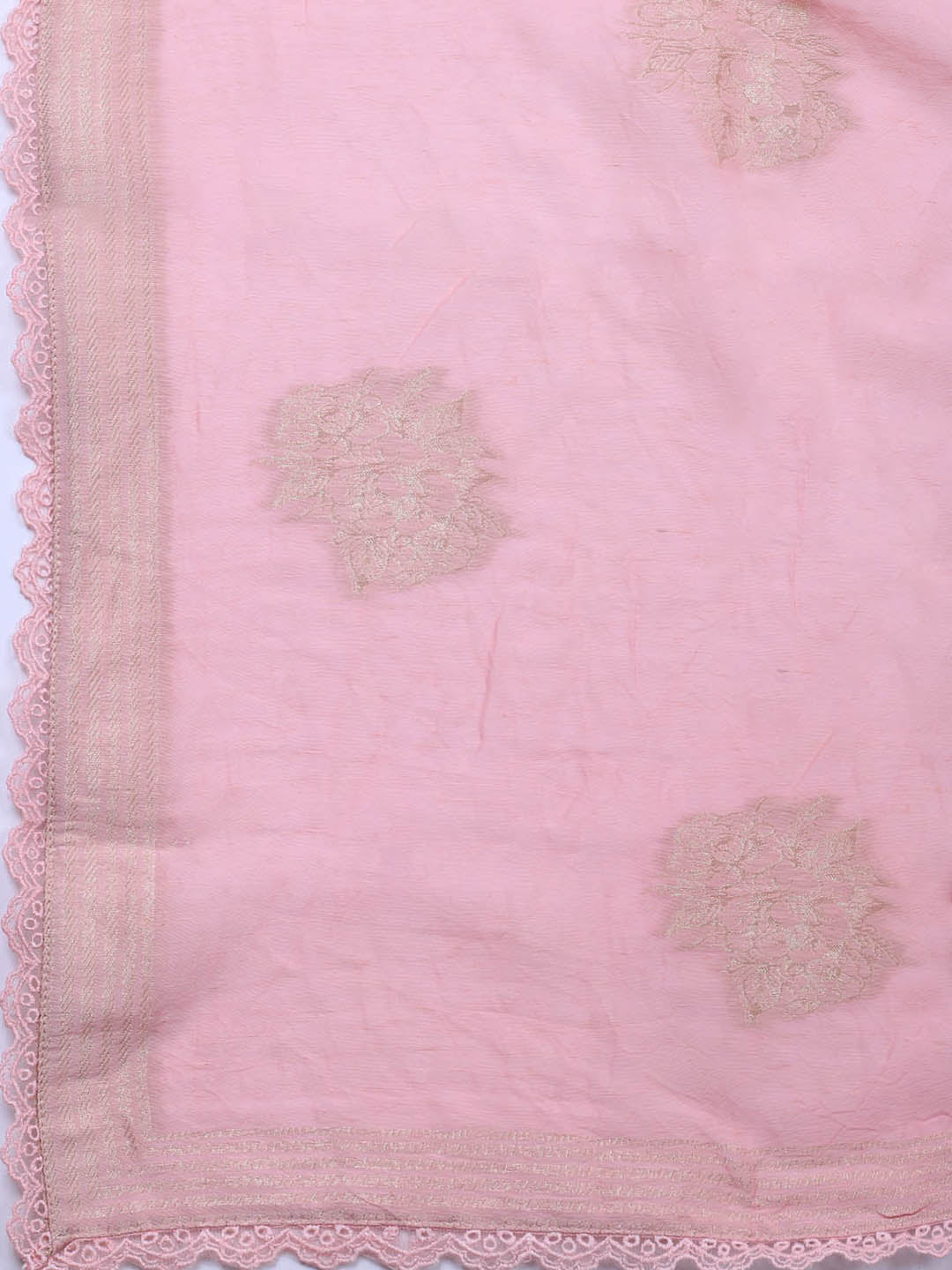 Embroidery Linen Unstitched Suit With Dupatta