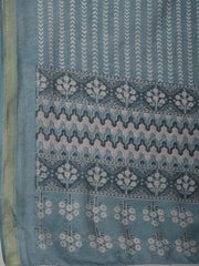 Printed Cotton Blend Unstitched Suit Piece With Dupatta