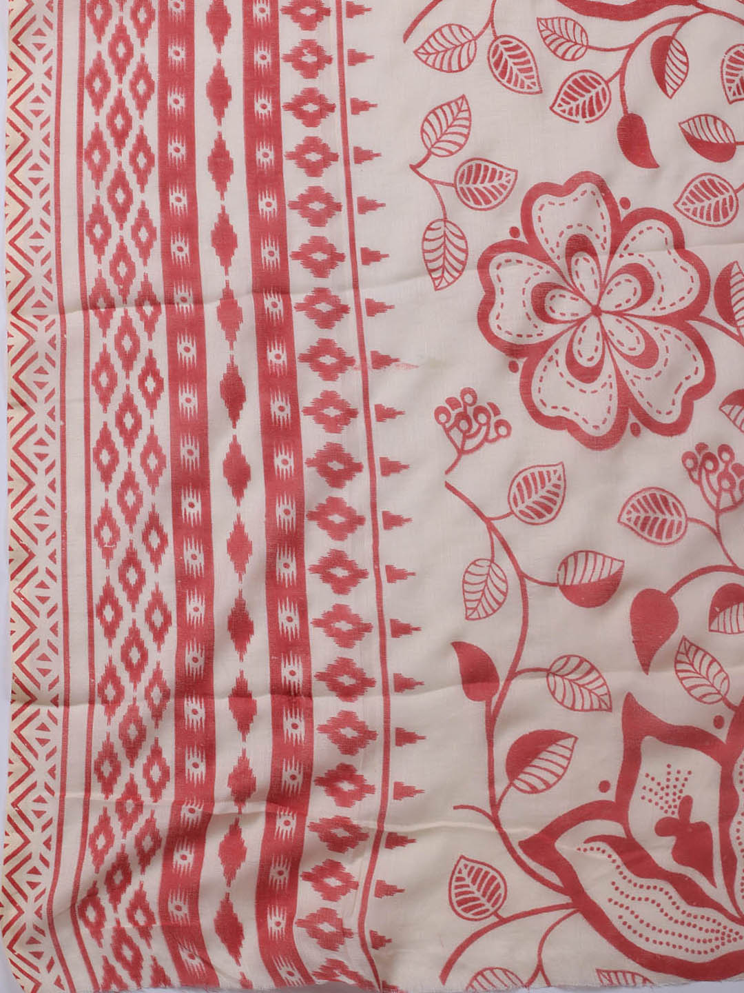 Printed Cotton Blend Unstitched Suit With Dupatta