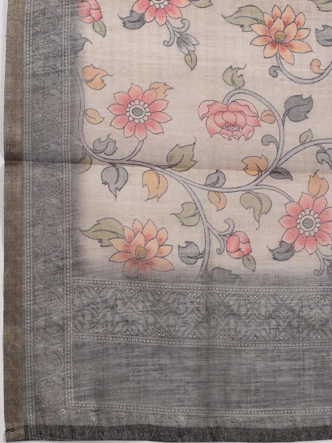 Neck Embroidery Chanderi Unstitched Suit Piece With Dupatta