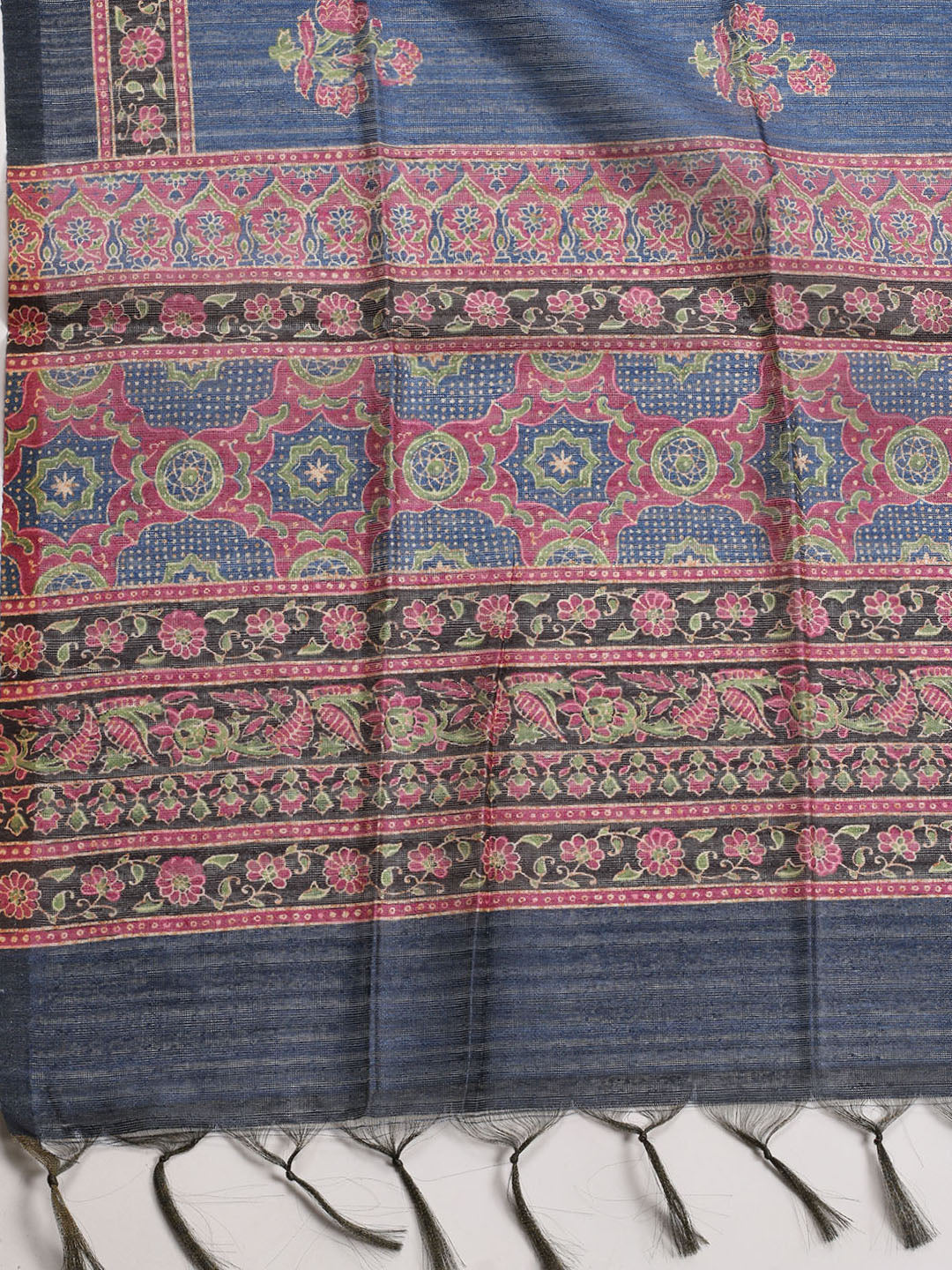 Neck Patti Chanderi Unstitched Suit With Dupatta