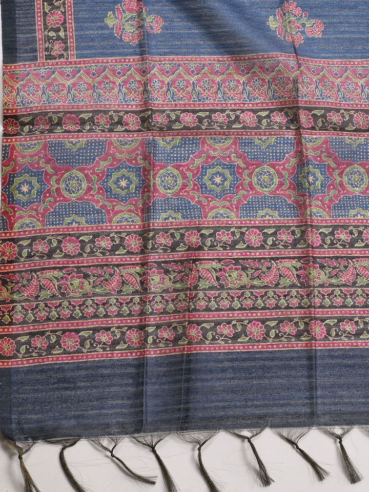 Neck Patti Chanderi Unstitched Suit With Dupatta