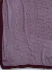 Neck Embroidered Chanderi Unstitched Suit With Dupatta