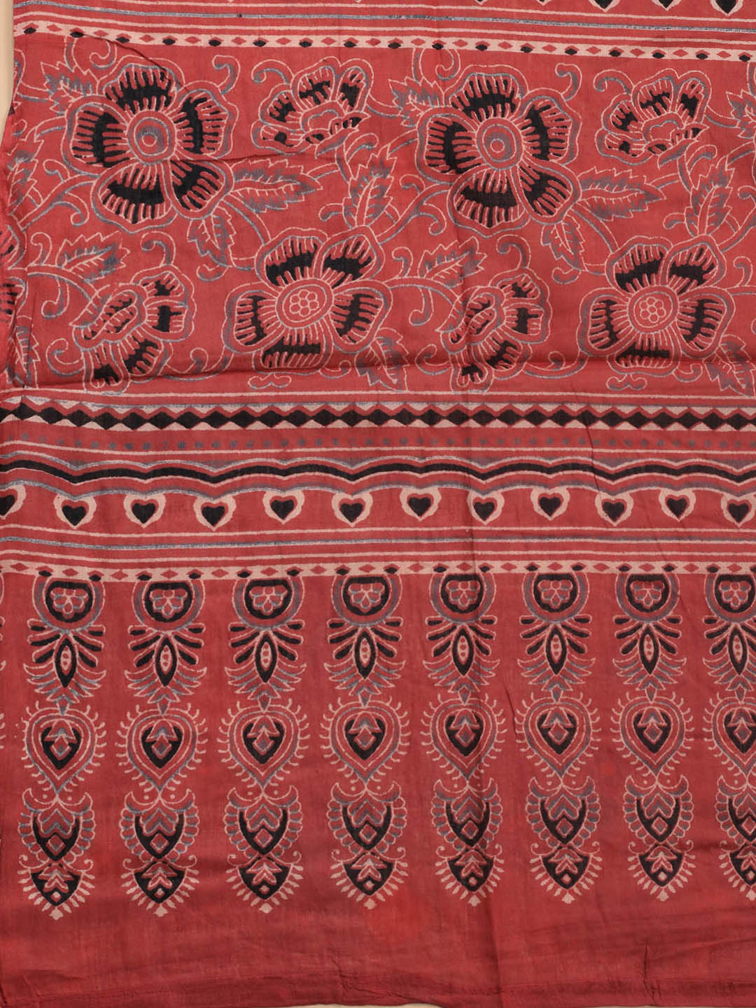 Printed Cotton Blend Unstitched Suit With Dupatta