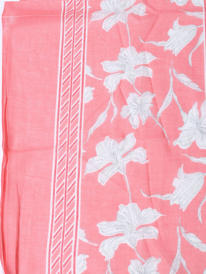Neck Patti Cotton Blend Unstitched Suit With Dupatta