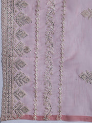 Embroidered Organza Unstitched Suit With Dupatta