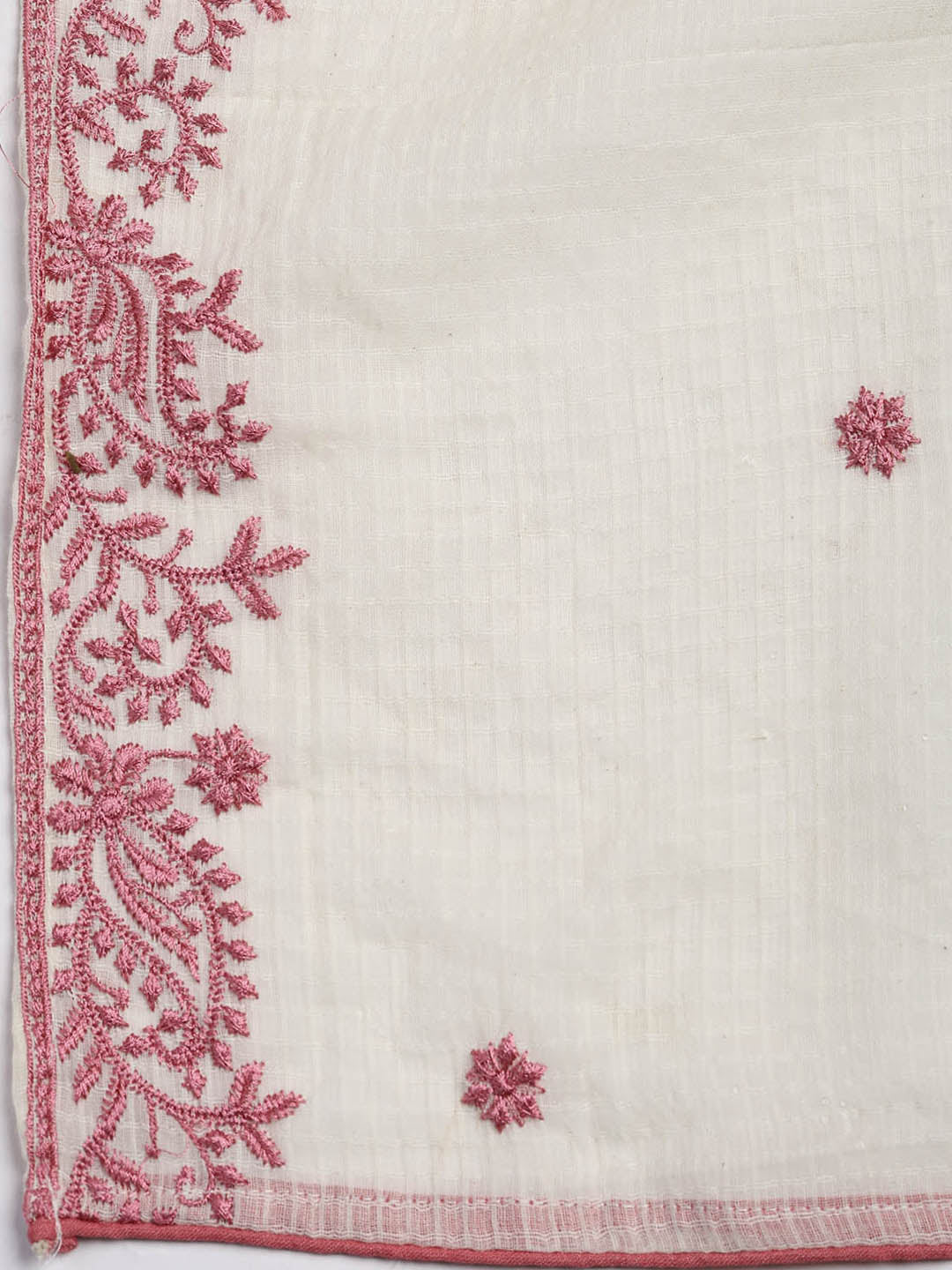 Embroidered Cotton Blend Unstitched Suit Piece With Dupatta