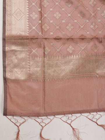 Floral Woven Chanderi Unstitched Suit With Dupatta