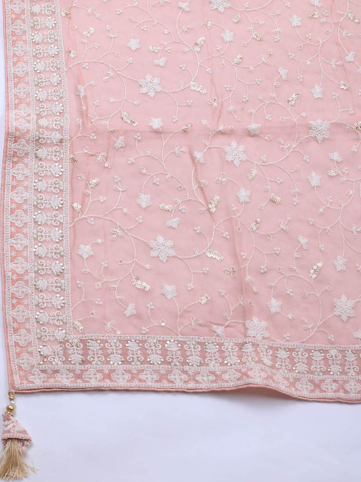 Embroidered Georgette Unstitched Suit Piece With Dupatta