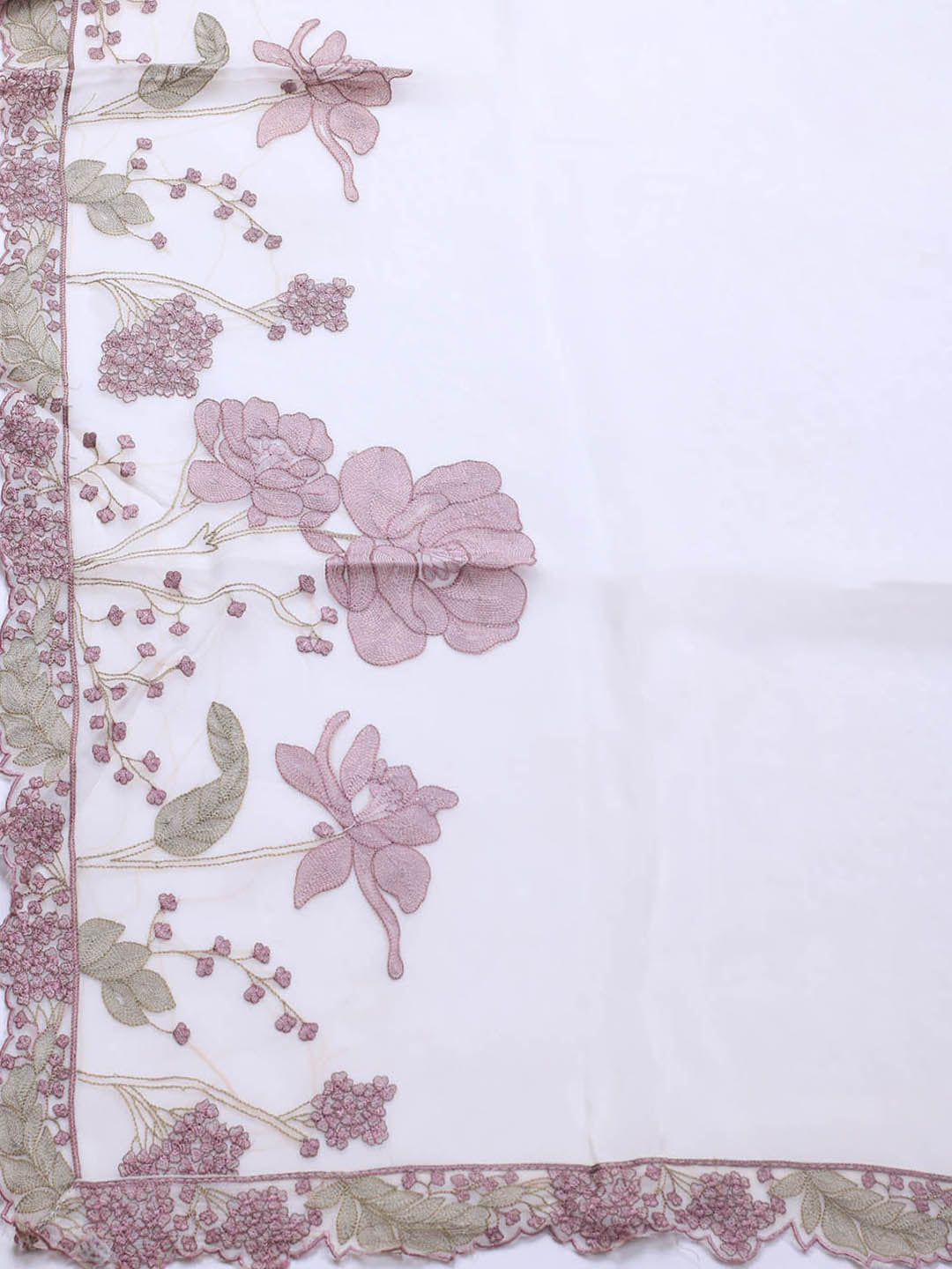 Embroidery Linen Unstitched Suit With Dupatta