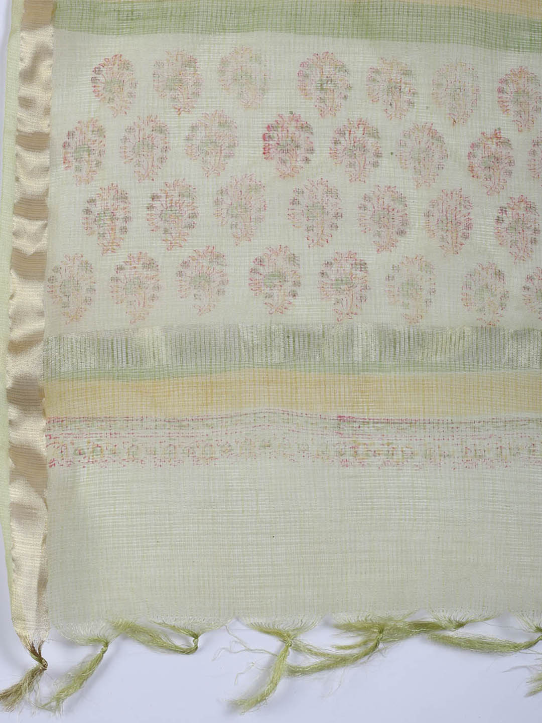 Neck Work Cotton Blend Unstitched Suit With Dupatta