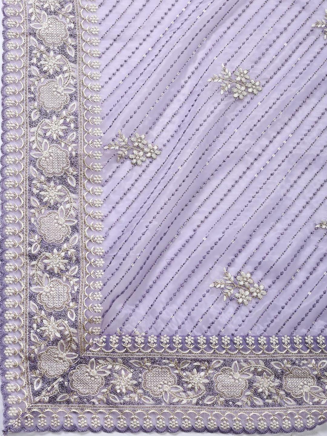 Embroidered Organza Unstitched Suit Piece With Dupatta