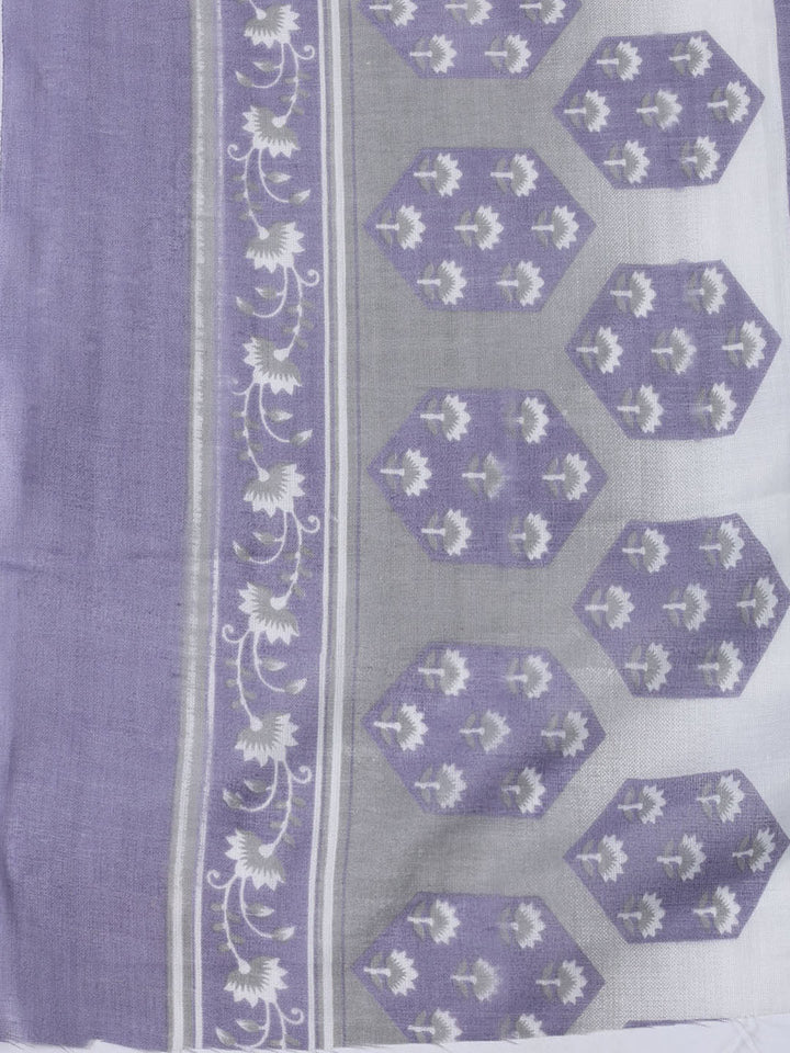 Neck Patti Cotton Blend Unstitched Suit With Dupatta