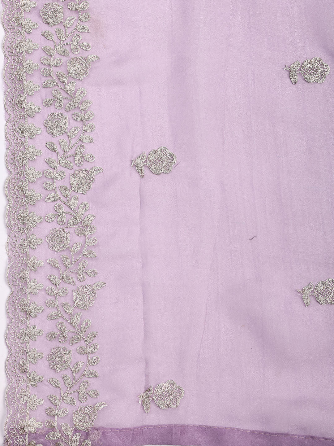 Neck Embroidered Tissue Unstitched Suit With Dupatta