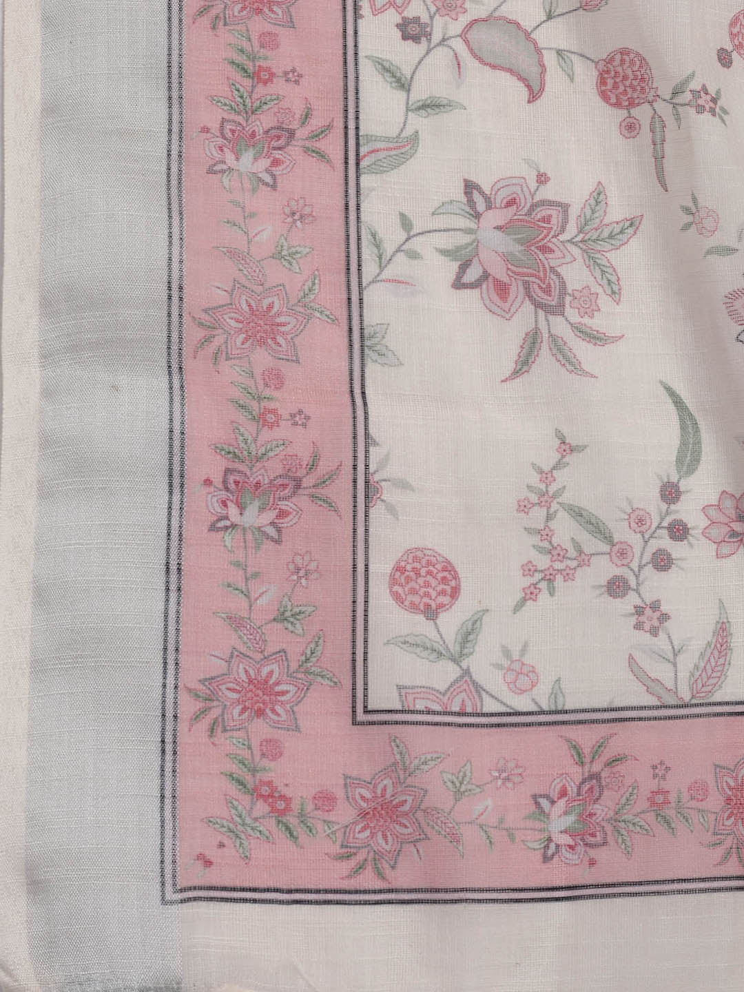 Patch Neck Linen Unstitched Suit Piece With Dupatta