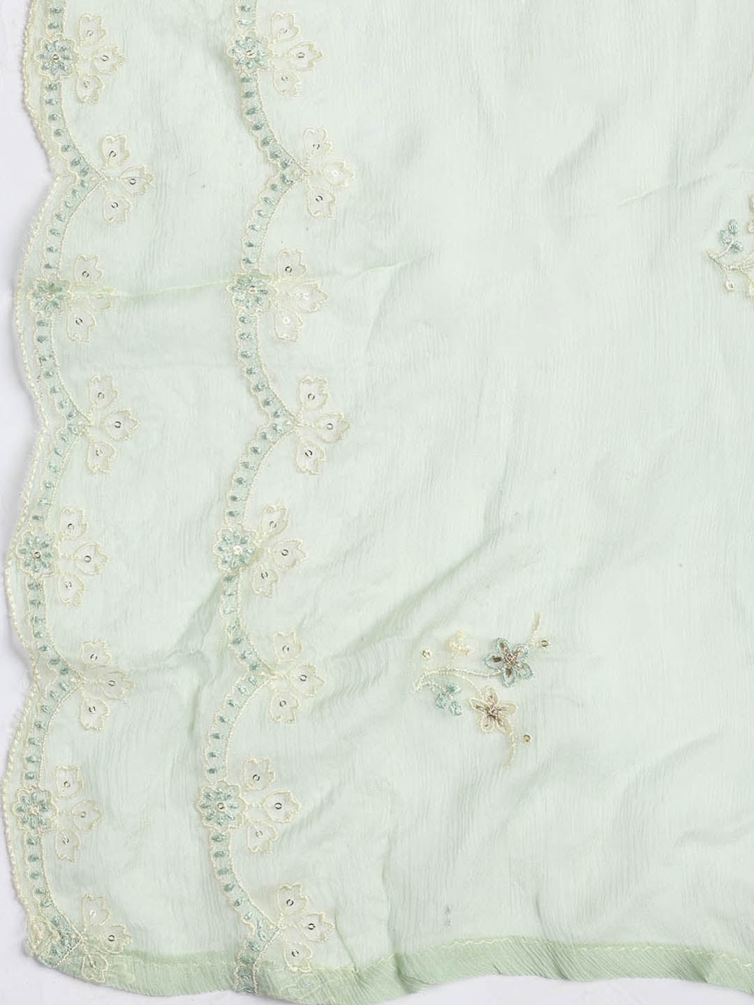 Embroidered Chanderi Unstitched Suit Piece With Dupatta
