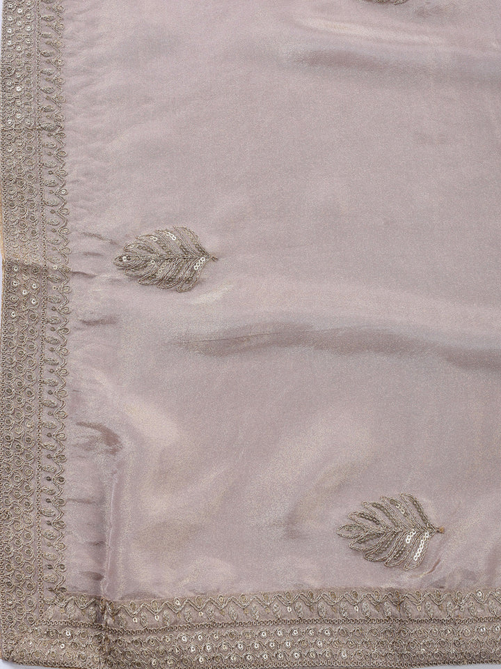 Neck Embroidered Tissue Unstitched Suit With Dupatta