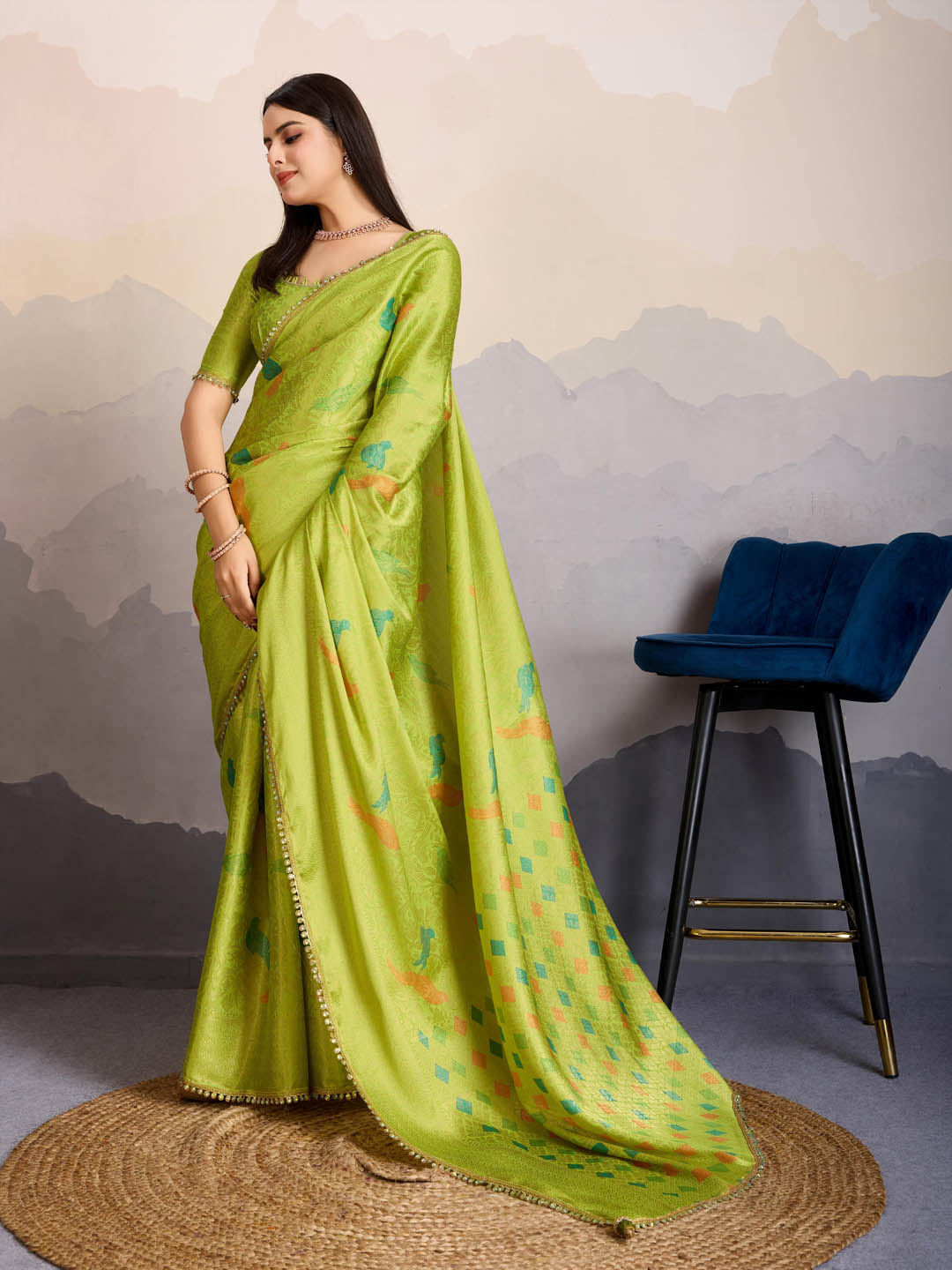 Zari Jaal Woven Art Silk Saree
