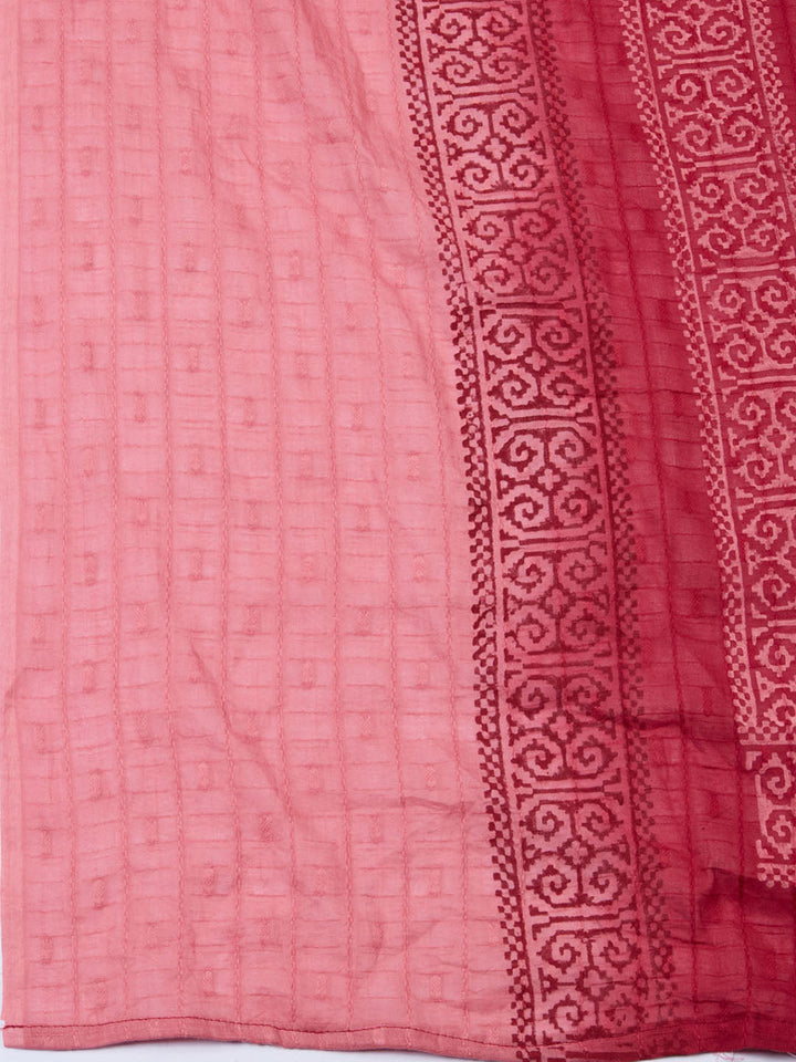 Printed Cotton Blend Unstitched Suit Piece With Dupatta