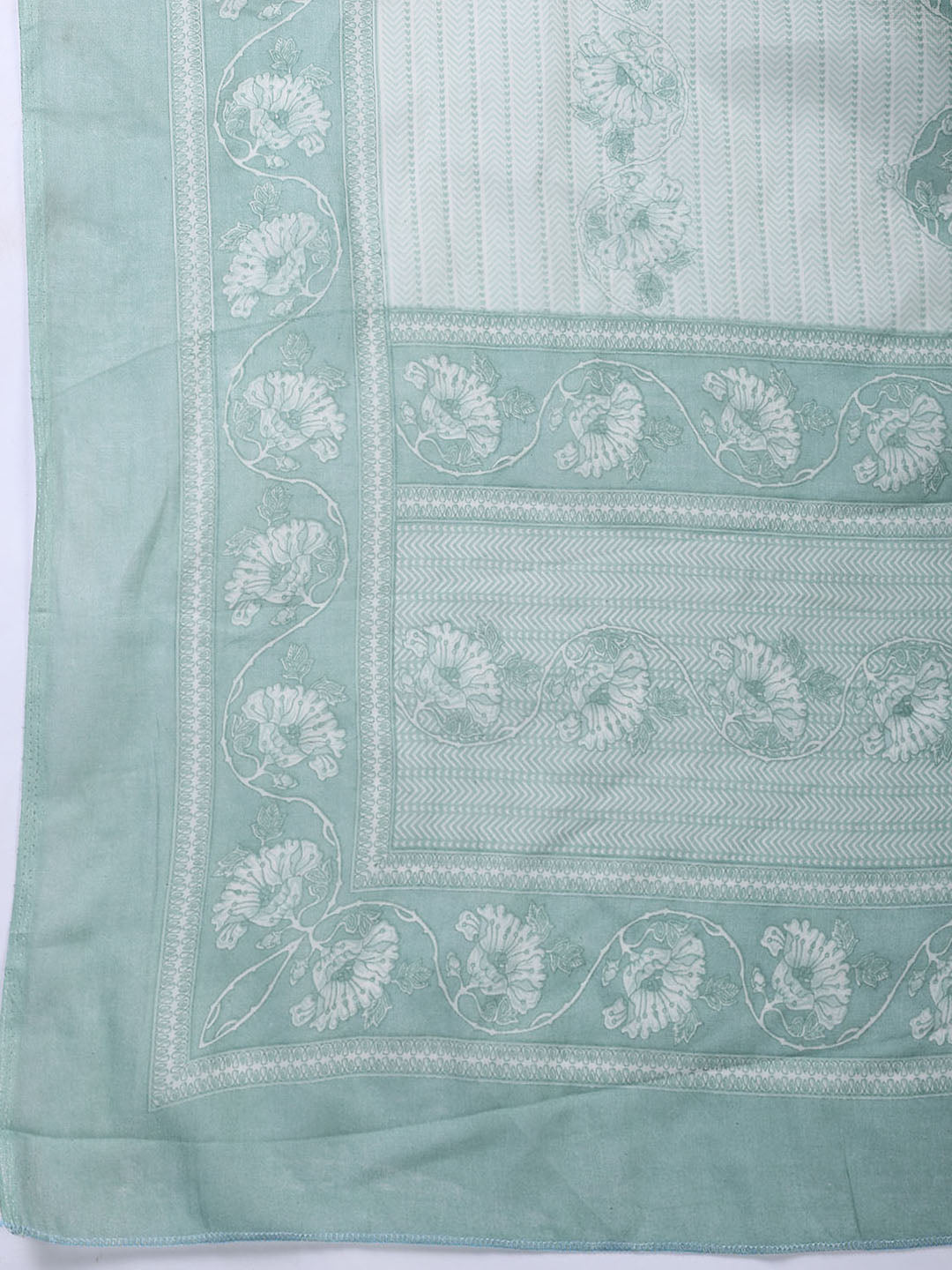 Printed Cotton Blend Unstitched Suit Piece With Dupatta