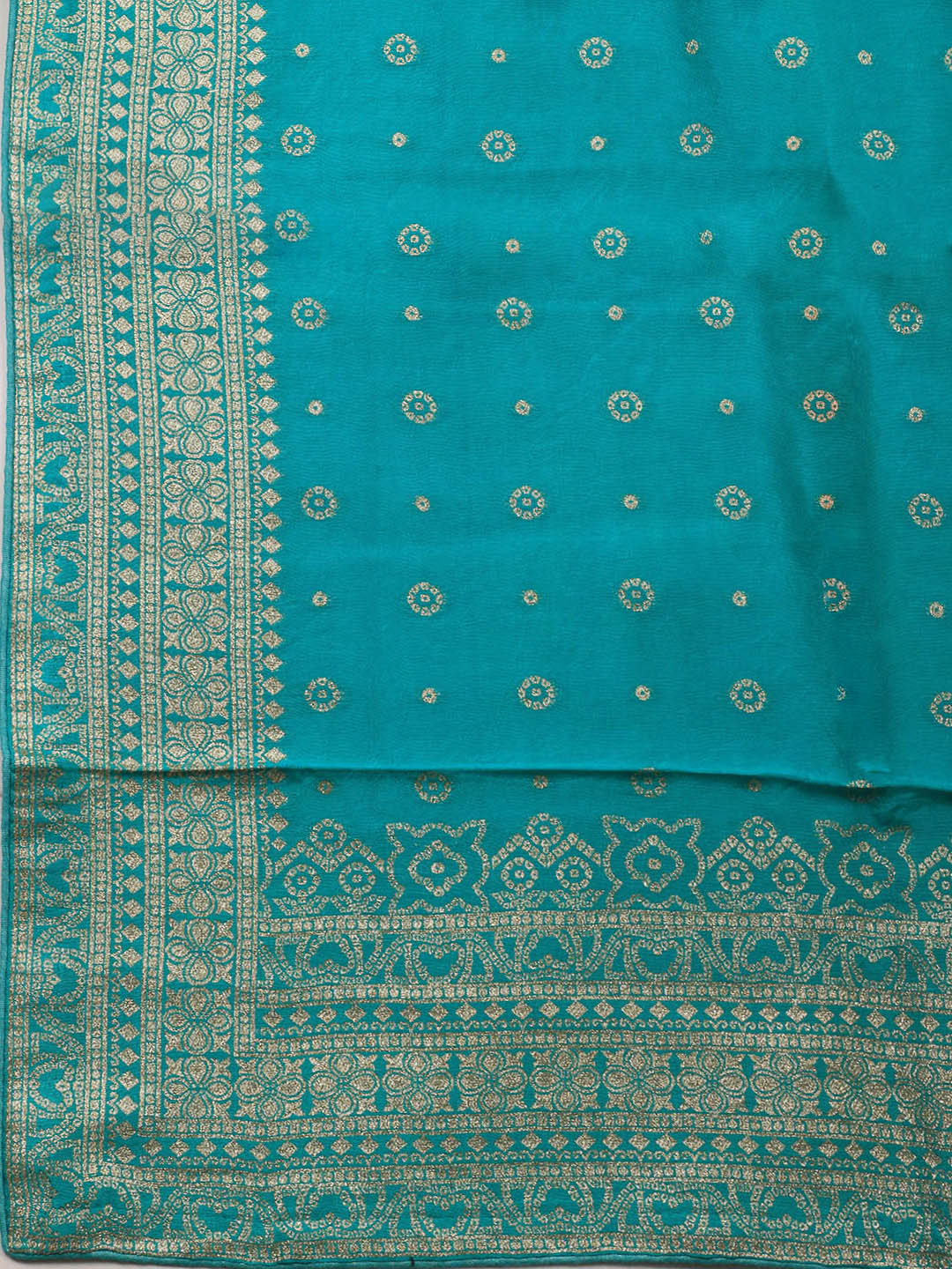 Embroidered Art Silk Unstitched Suit Piece With Dupatta