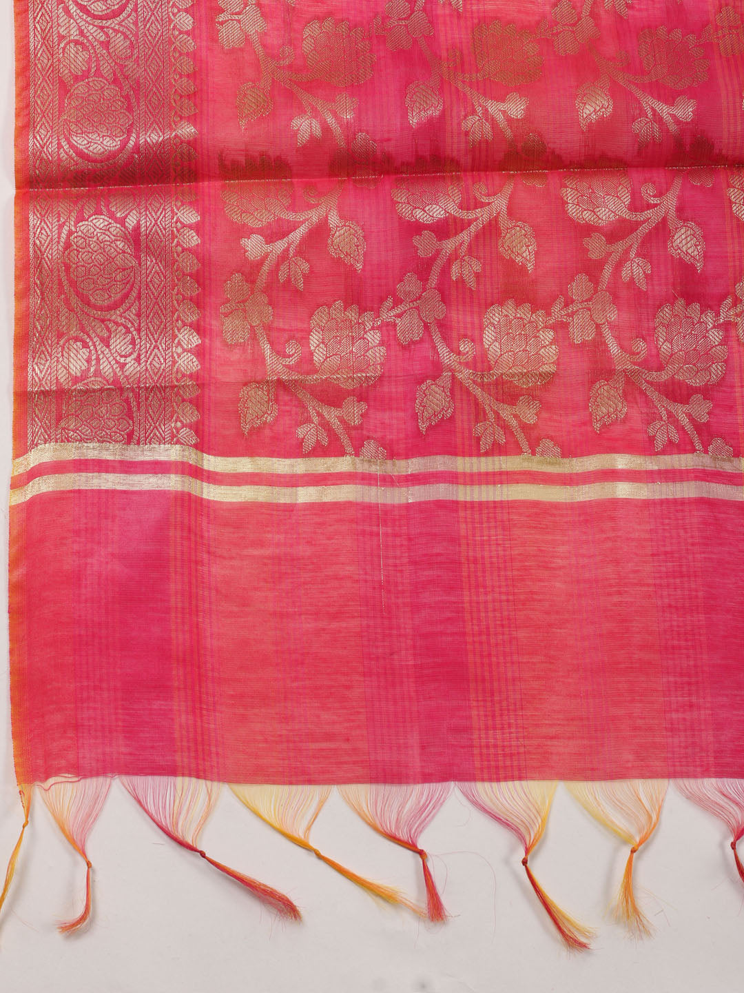 Woven Design Chanderi Unstitched Suit With Dupatta
