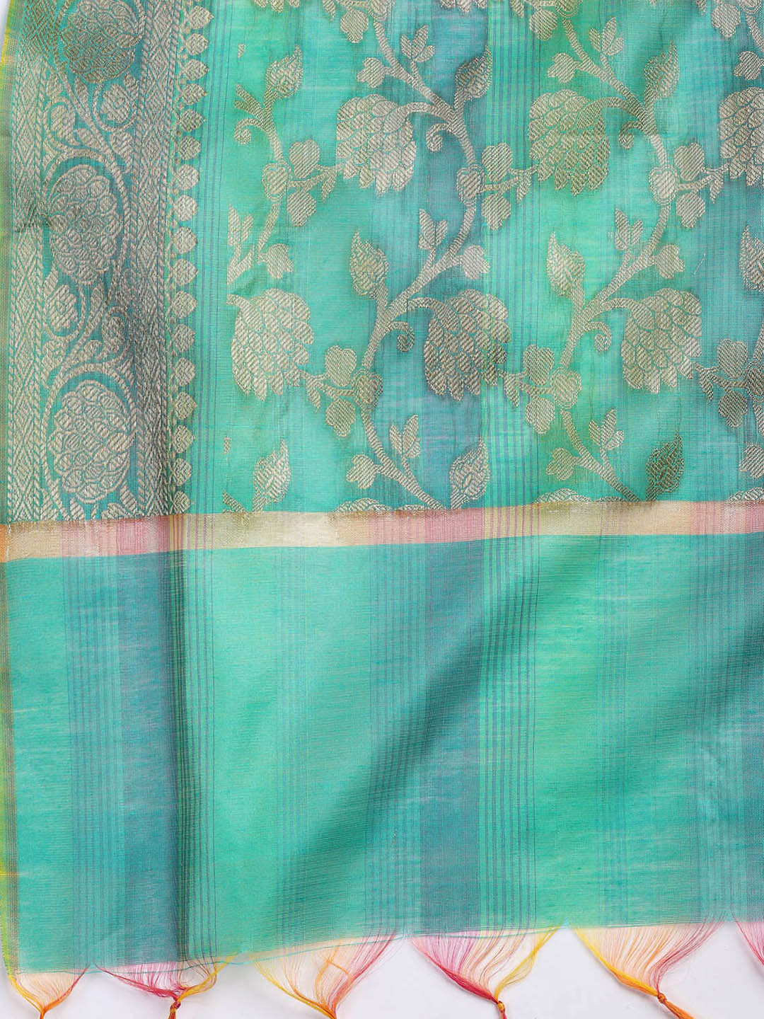 Woven Chanderi Unstitched Suit With Dupatta