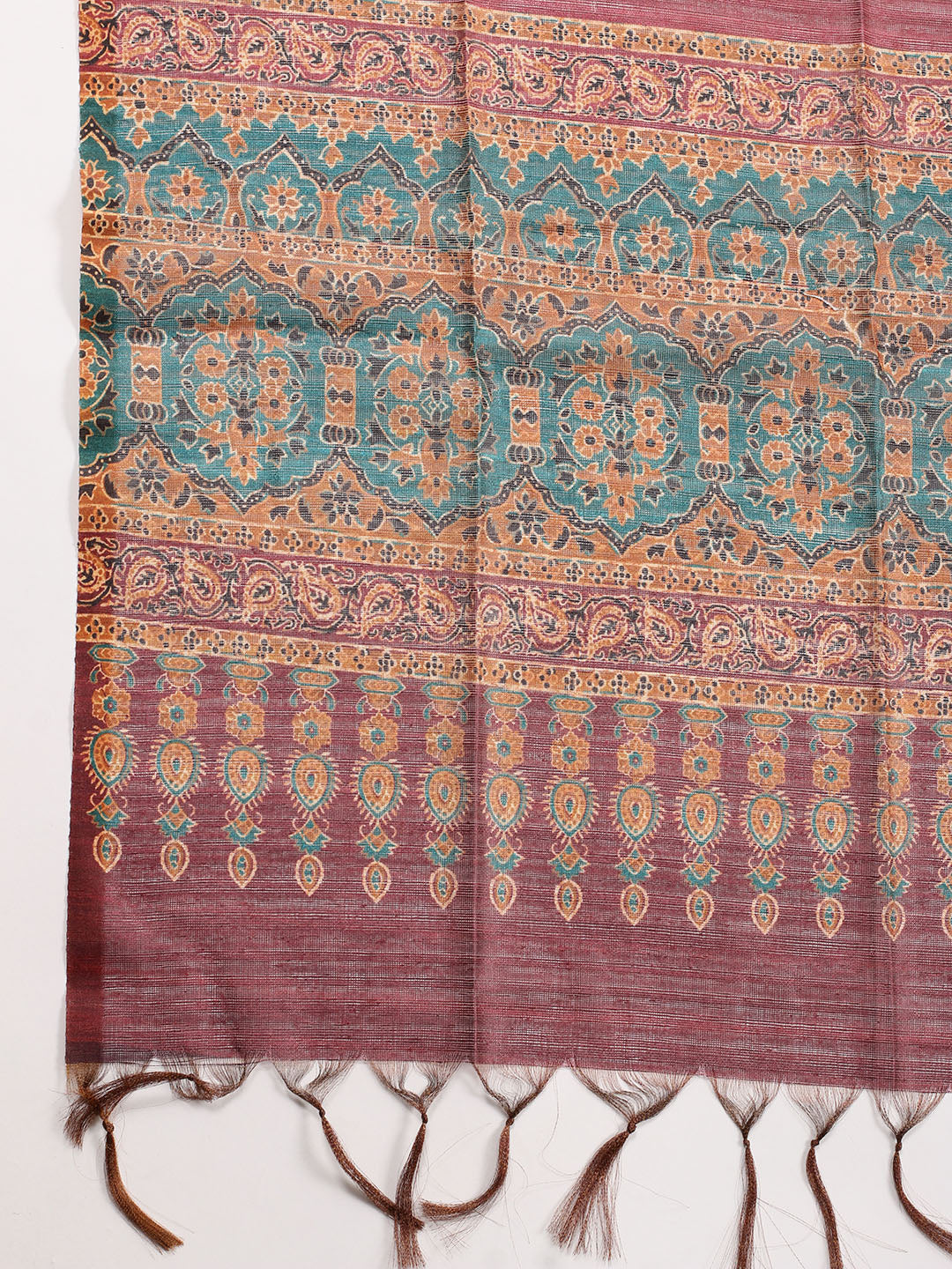 Neck Embroidered Chanderi Unstitched Suit With Dupatta