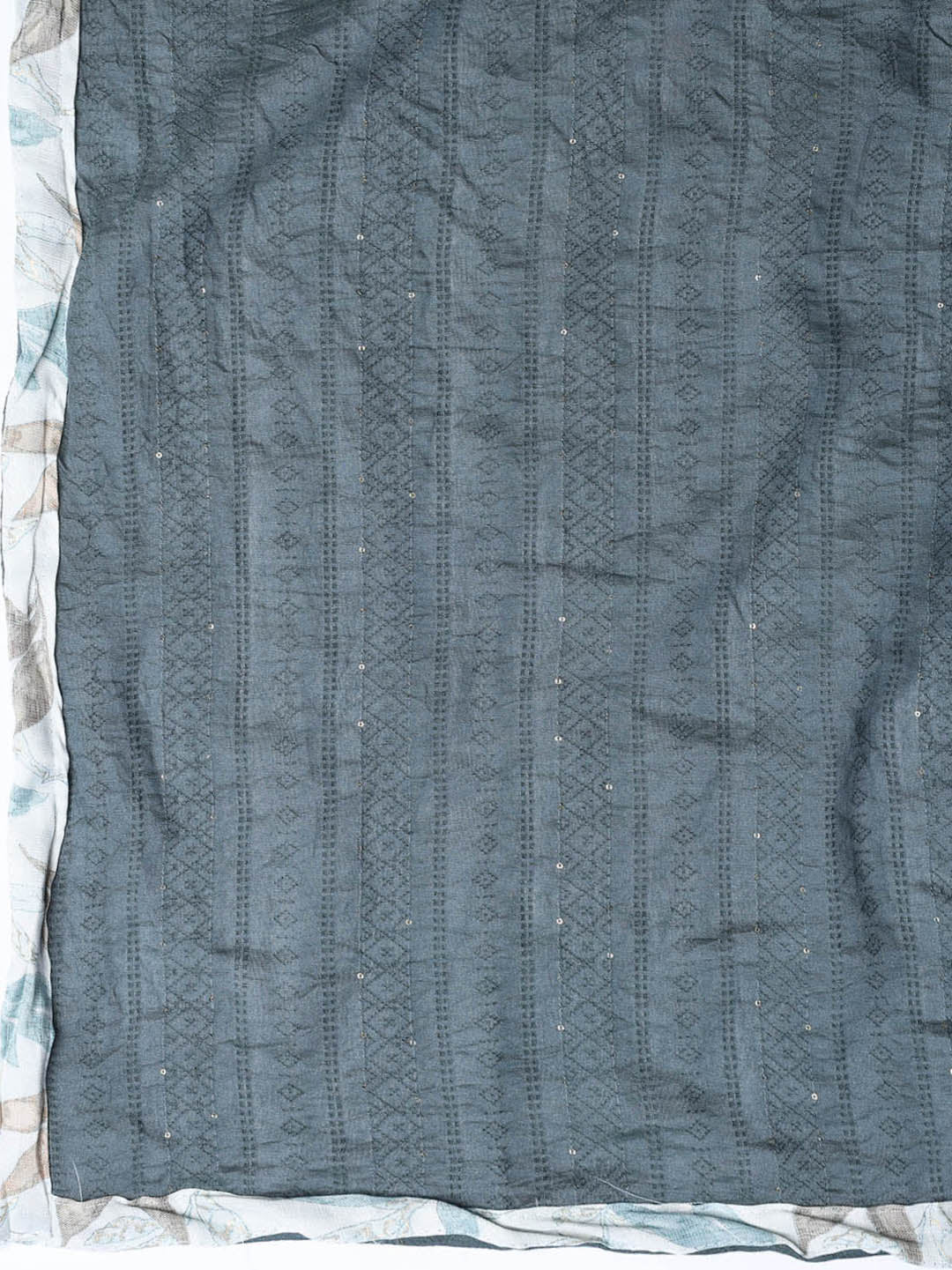 Printed Cotton Blend Unstitched Suit With Dupatta