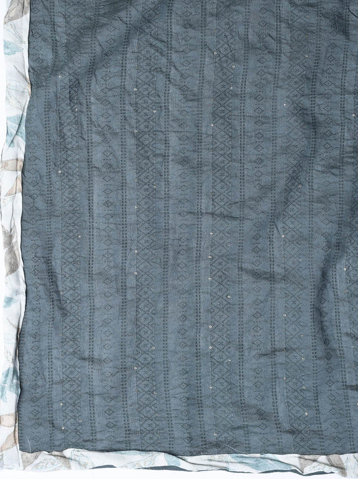 Printed Cotton Blend Unstitched Suit With Dupatta