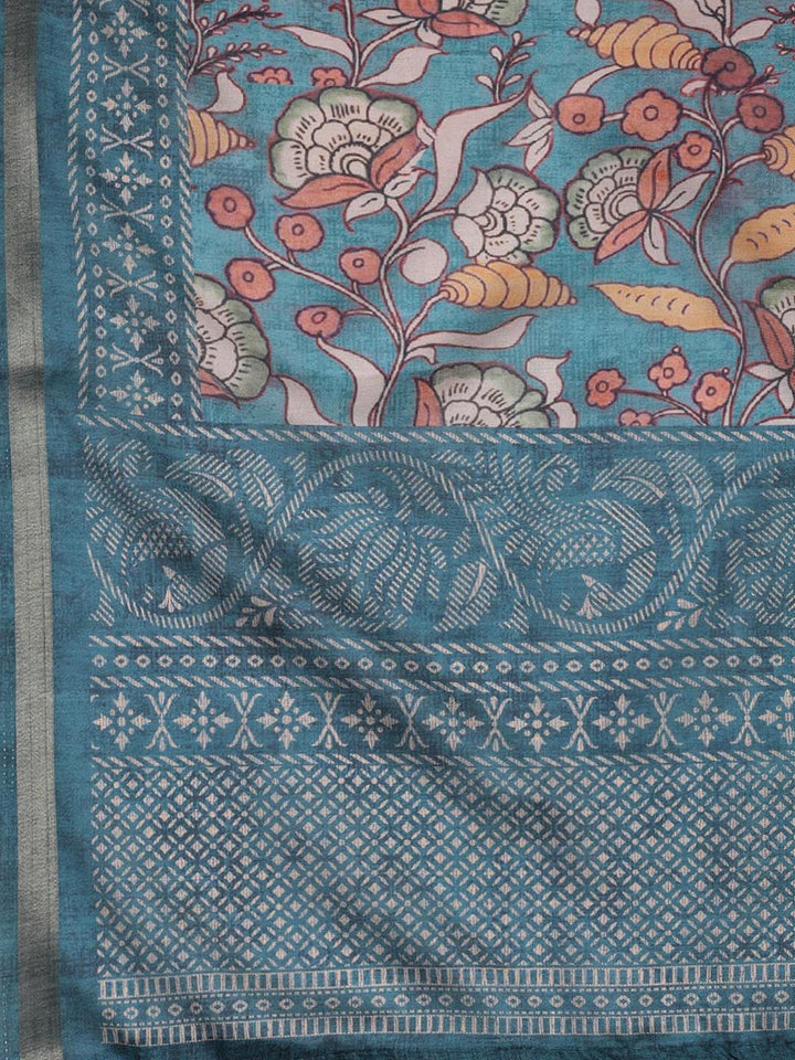 Neck Embroidery Art Tussar Unstitched Suit With Dupatta