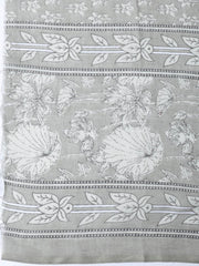 Neck Woek Cotton Blend Unstitched Suit With Dupatta