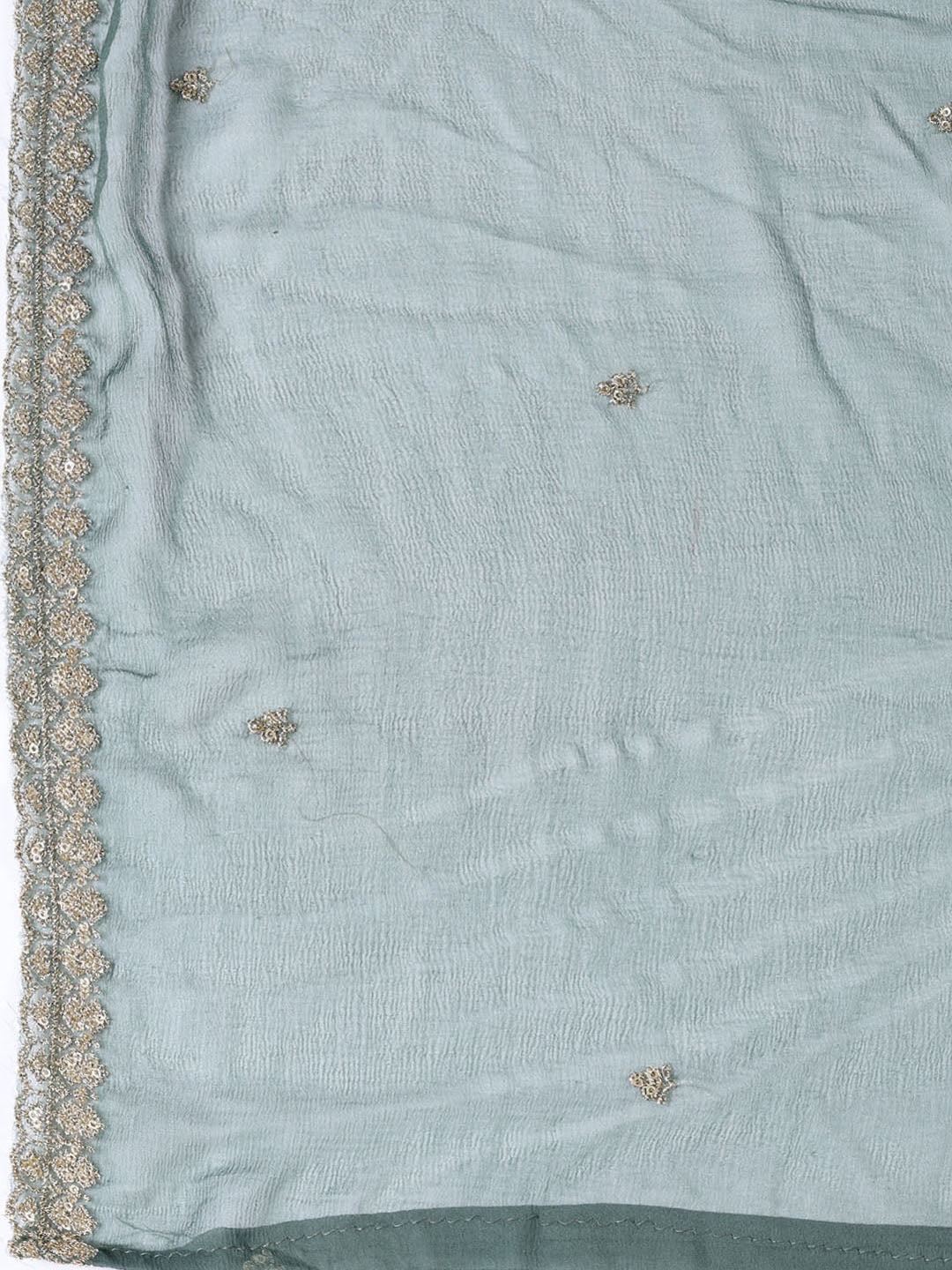 Neck Embroidered Tissue Unstitched Suit With Dupatta