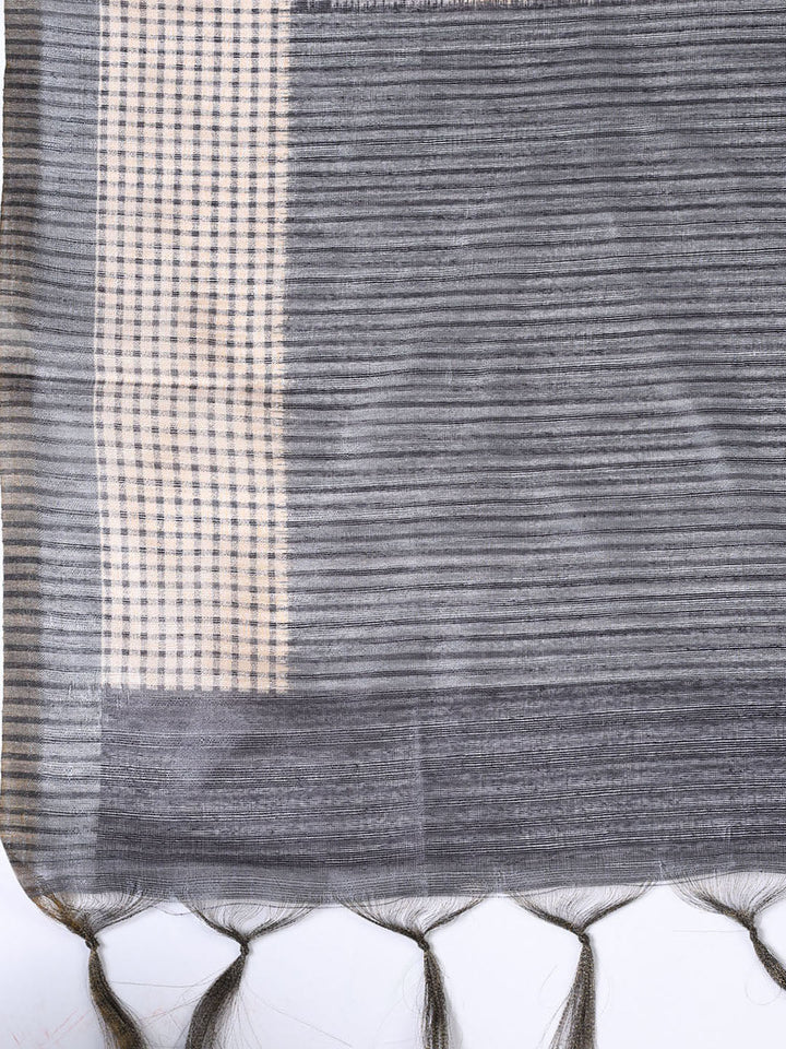 Kantha Work Chanderi Unstitched Suit With Dupatta