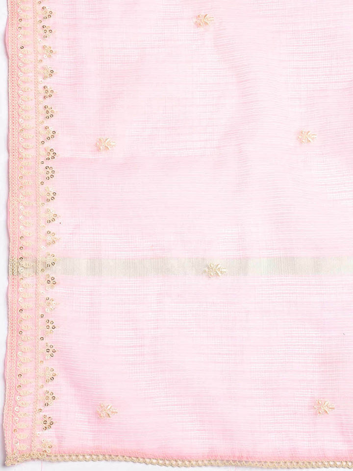 Embroidered Cotton Blend Unstitched Suit Piece With Dupatta