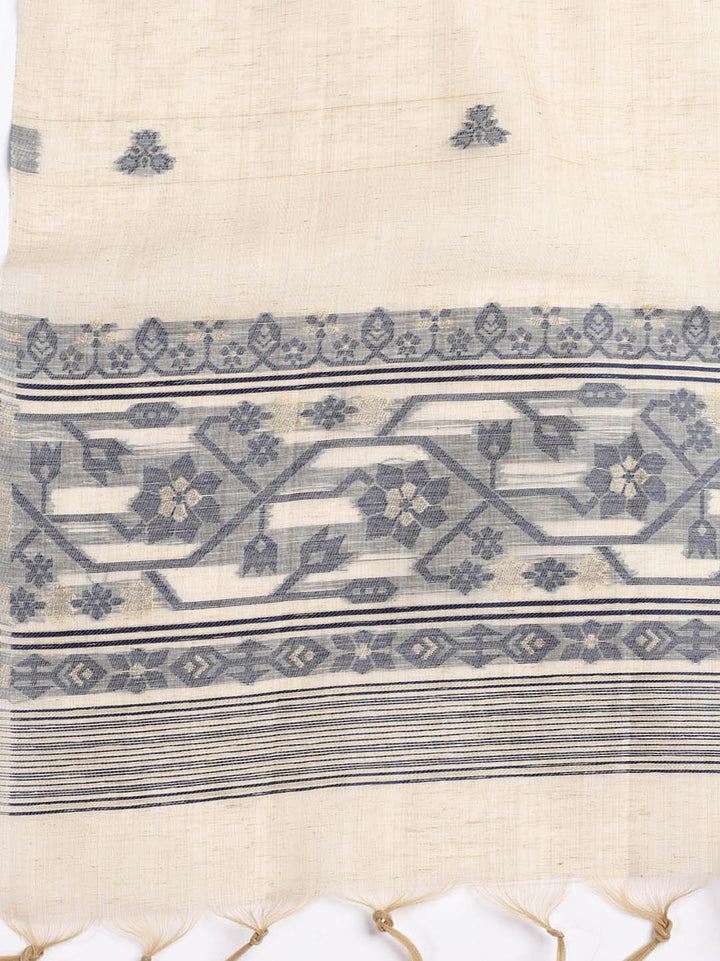 Embroidered Cotton Blend Unstitched Suit Piece With Dupatta
