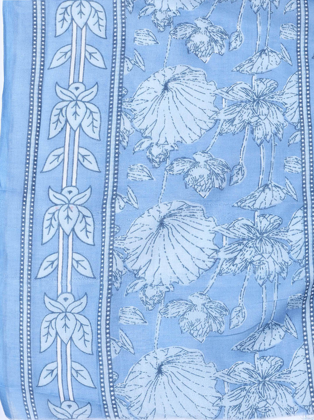 Neck Woek Cotton Blend Unstitched Suit With Dupatta
