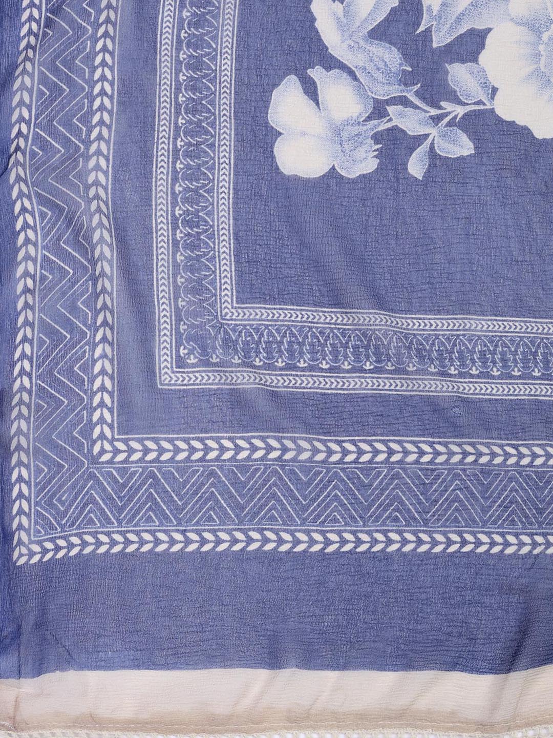 Printed Cotton Blend Unstitched Suit With Dupatta