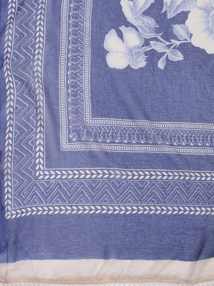 Printed Cotton Blend Unstitched Suit With Dupatta