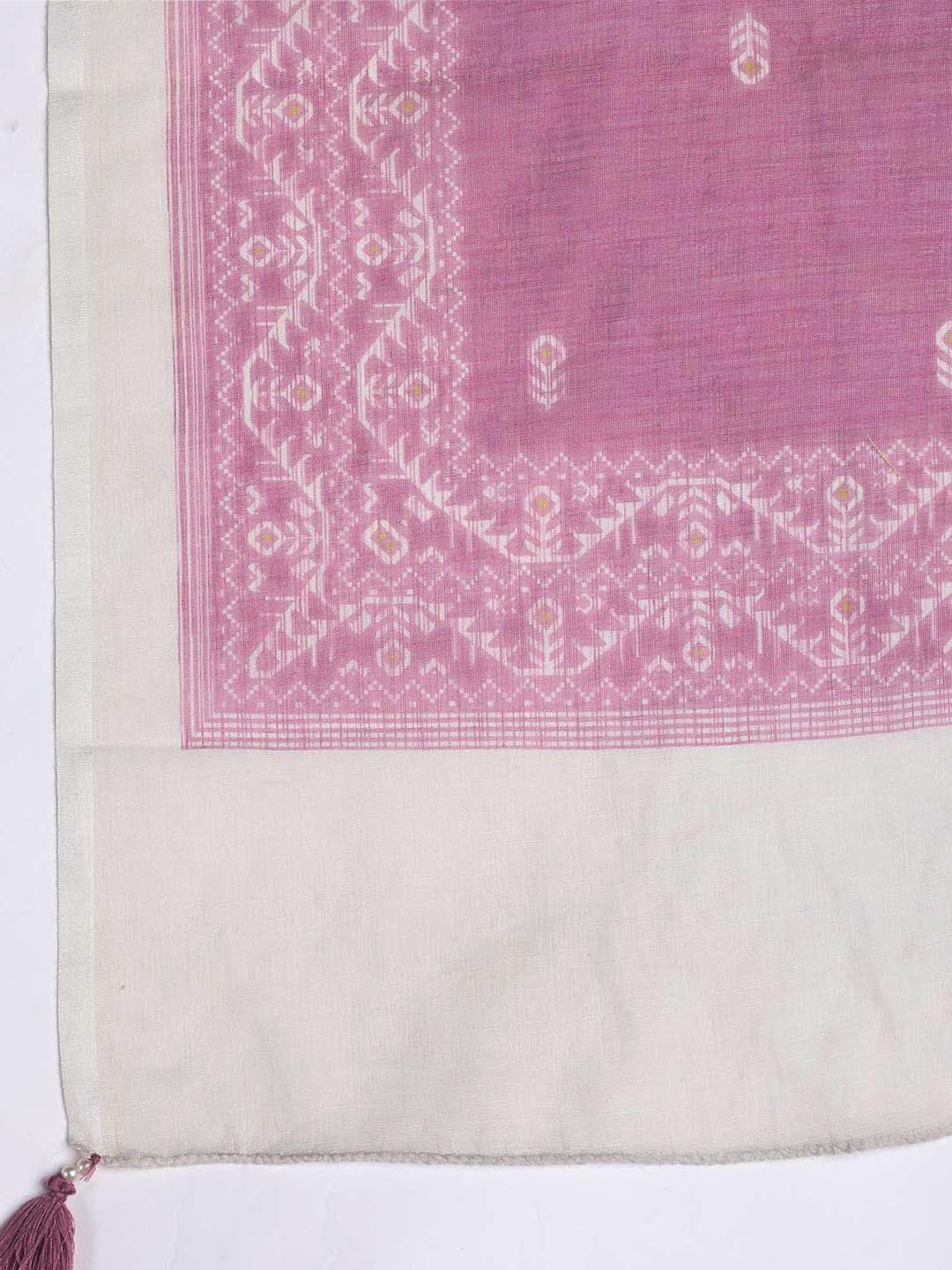 Printed Linen Unstitched Suit With Dupatta
