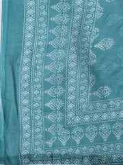 Neck Work Cotton Blend Unstitched Suit With Dupatta