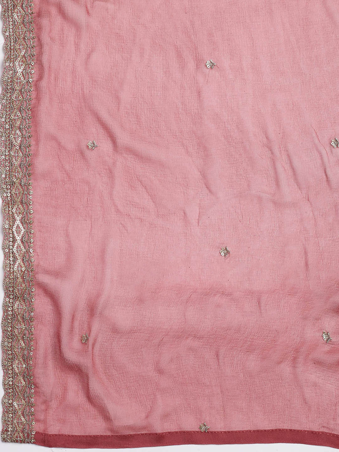 Patch Neck Art Silk Unstitched Suit With Dupatta