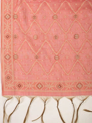 Neck Embroidery Chanderi Unstitched Suit With Dupatta