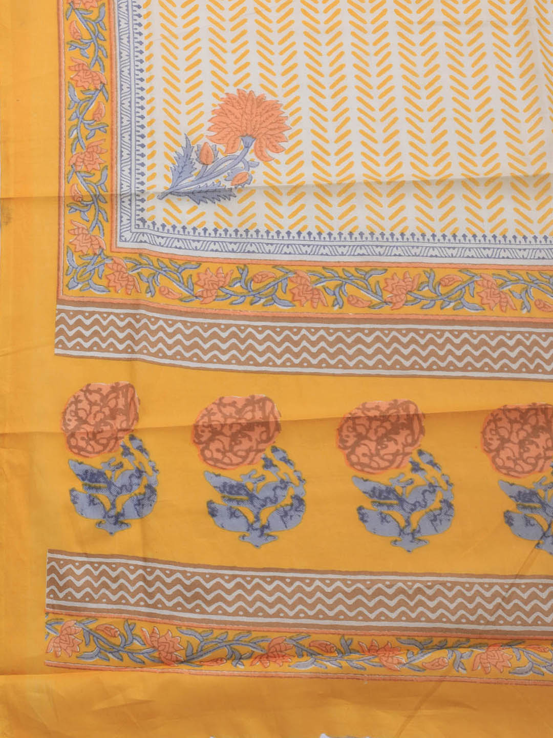 Printed Cotton Blend Unstitched Suit Piece With Dupatta