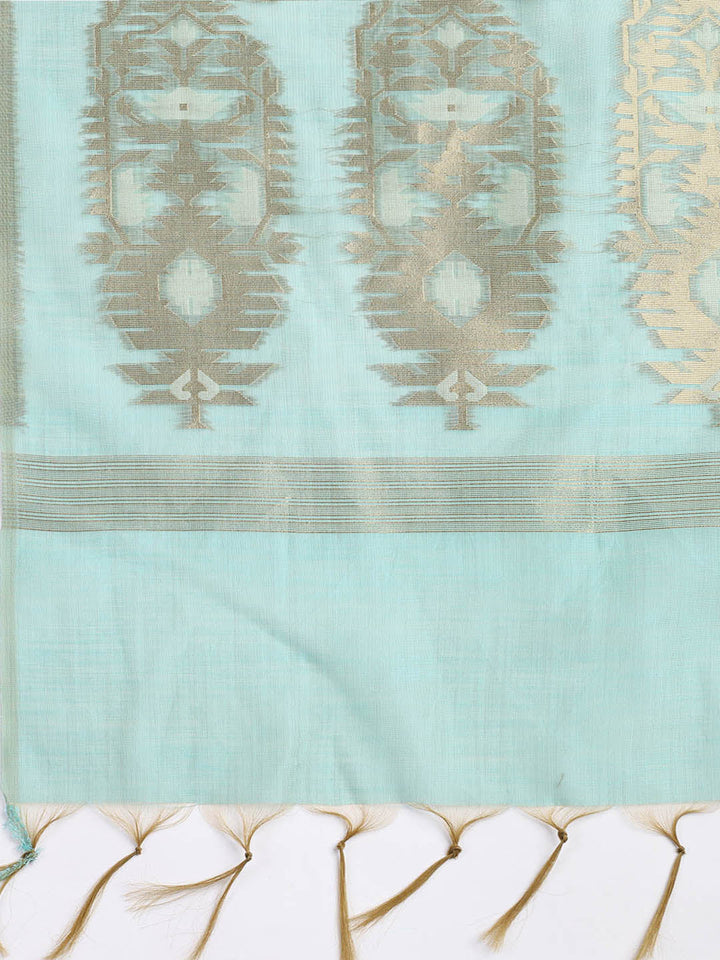 Jamdani Work Chanderi Unstitched Suit Piece With Dupatta