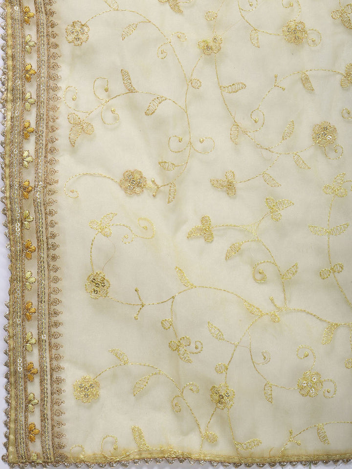 Neck Embroidery Tissue Unstitched Suit With Dupatta