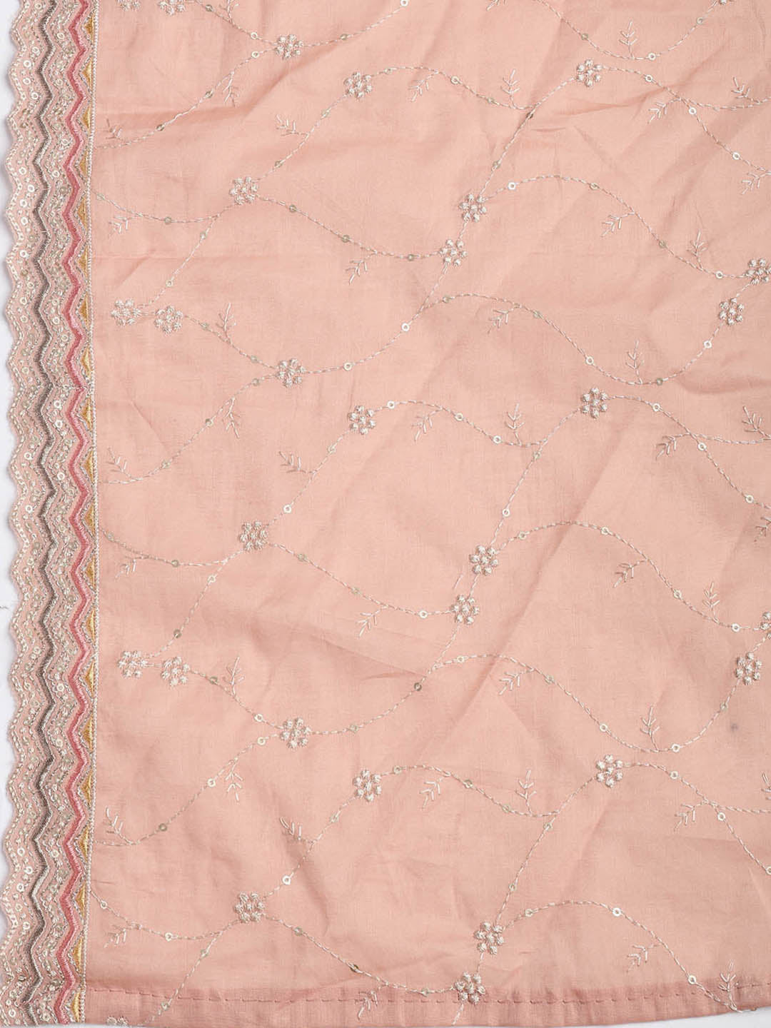Embroidered Cotton Blend Unstitched Suit Piece With Dupatta